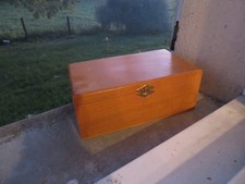 ancienne boite de rangement document en bois classeur