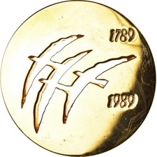 France, Médaille, Bicentenaire de la Révolution Française, TTB+, Gilt Metal