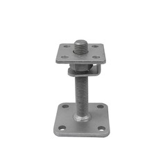 GeZu Impex Support poteau 80x80mm galvanisé à chaud réglable clôture bois