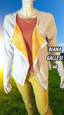 Diana Gallesi Taille  40 NEUF Superbe gilet beige et jaune femme