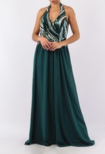 Robe soirée longue vert sapin