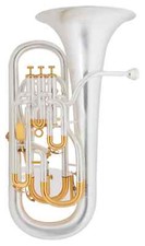 Lechgold Euphonium Sib en Argenté Brossé 3+1 Pistons Set Etui Trolley Embouchure