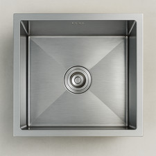 Évier de cuisine encastré en acier inoxydable, grand bac carré simple