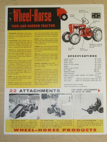 Vintage 1962 wheel horse - vintage,