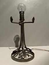 PIED DE LAMPE ART DECO FER FORGE MARTELE DECOR FEUILLE