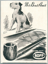 1920 Pipe Ropp Illustrateur Raymond Femeau Chien Tabac Publicité Ancienne Ad Dog