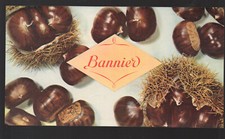 publicité vieux papiers grande étiquette BANNIER : chataignes  P39059