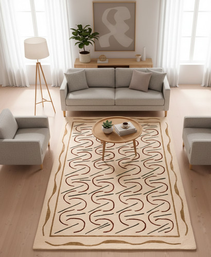 Tapis minimaliste beige - , en