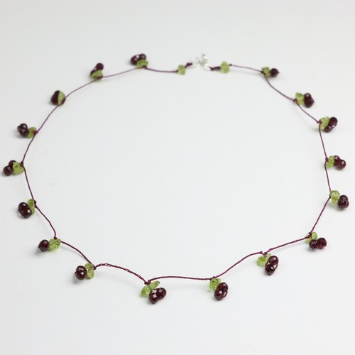 Collier petite cerise grenat - collier,