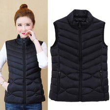 Gilet Puffer Femme Matelassé Sans Manches Chaud Hiver