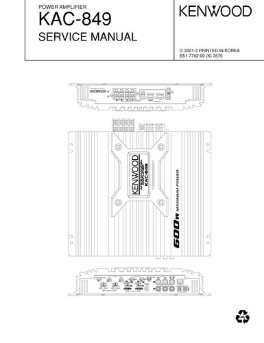 Manuel service pour - service, kenwood