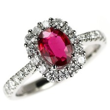 Bague diamant rubis sang de