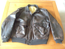 BLOUSON CUIR STYLE AVIATEUR CUIR EPAIS MARRON TAILLE XL VINTAGE ANNEES 70'S  80'