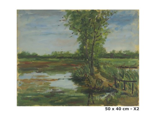 Ancien tableau paysage - ancien,