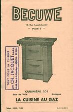 Buvard vintage Becuwe cuisinière 207 la cuisine au gaz Ch. Jacquet Ets Rouen