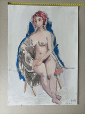 tres beau DESSIN NU original signé à identifier ???