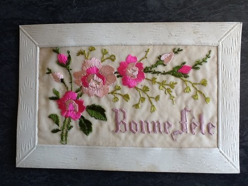Belle carte brodee bonne fete - carte,