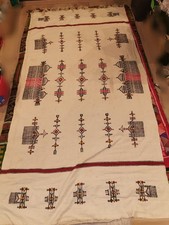 Tapis Kilim berbère fait main – laine naturelle – motifs tribaux maro