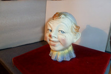 RARE TËTE DE CLOWN EN TIRELIRE EN FAIENCE DE SAINT CLÉMENT