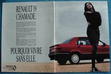 Publicité Papier - Voiture Renault 19 Chamade De 1990