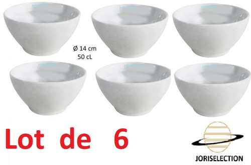 Lot bol blanc lisse - de, 6
