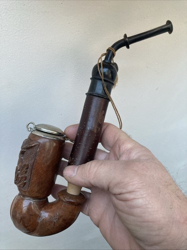 Pipe bois ancienne cerf - en,