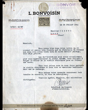 PARIS (XI°) APPAREILLAGE ELECTRIQUE / BRONZES d'ECLAIRAGES "BONVOISIN" en 1941