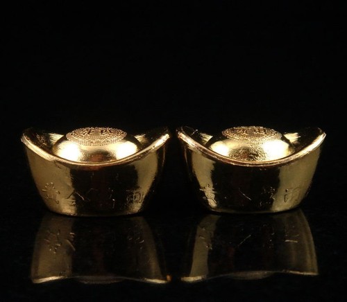 Pair gold gilt chinese - gold,