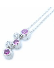 Preloved tiffany & co Gemstone Platinum Necklace Women Silver One Size