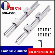 SBR16 rail de Glissière guidage Linéaire 300-4500mm +SBR16UU Roulement Bloc CNC