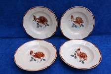 4 assiettes creuses Digoin Sarreguemines rose Marron n°9181
