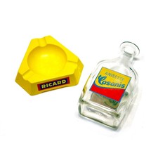 Ricard Cendrier publicitaire vintage et pichet carafe Anisette Casanis, Bistrot