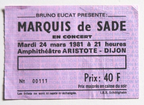 Marquis sade billet - marquis,