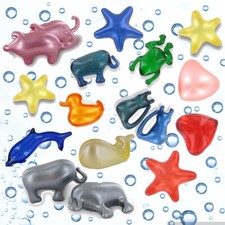 40 Perles de Bain Animaux, Coeurs et Etoiles Fabrication Française-Sans Paraben