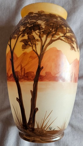 Vase verre peinture - , émaillée