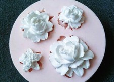 Moule Silicone 4 fleurs Roses