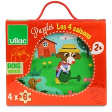 Puzzles en bois 4 x 6 pièces Les 4 saisons en coffret bois - Vilac 2641