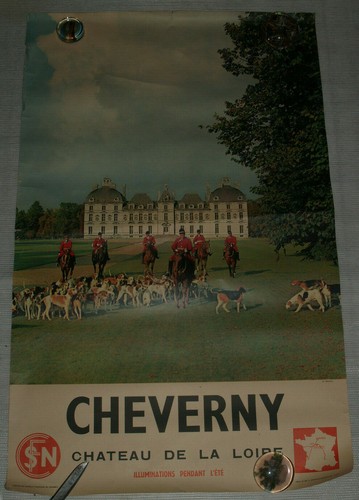 Affiche ancienne sncf cheverny - ancienne,
