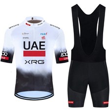 New Tour 2025 UAE Cycling Jersey Road Bike Maillot JERSEY Shorts Set Men Women F