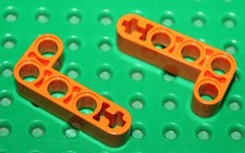 2 x Lego Technic Orange Liftarm 2x4 L-Shape Thick 32140 set 9398 7690 8547 8473