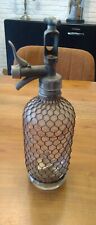 Ancien Siphon grillagé Sparklets, avec son tube, très bon état