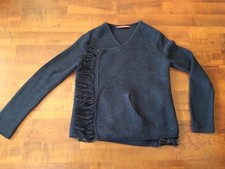 Cardigan COMPTOIR DES COTONNIERS bleu indigo Gilet T. XS - 34-36 veste franges