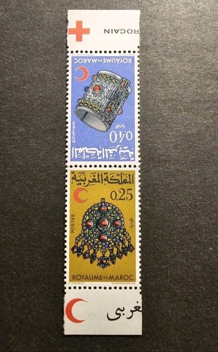 Timbre maroc croissant rouge - timbre,