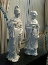 VERY PRETTY PAIR  !!!   TWO CHINESE BLANC DE CHINE 