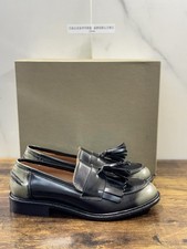 Mocassin En Cuir Vert Duccio Del Duca Fait En Italie Femme 40