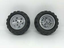 LEGO Technic : 2x Roue + Pneu 68.7 x 34 R - Réf 41896c03 gris - Set 8049