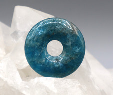 Apatite Bleu Donut Env. 30 MM Pendentif pi-Scheibe de Pierre Précieuse b1