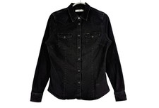 Chemise En Jean Décontractée Slim Western Pour Femmes 11% Viscose Taille S