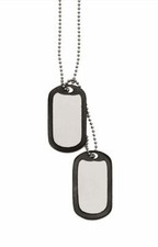 PENDENTIF CHAINE DOG TAG ACIER US ARMY MARINES GI COLLIER PLAQUE IDENTITE ARMEE