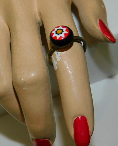 Bague ajustable verre art - bague, en